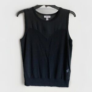 Chelsea 28 Womens Black Sleeveless Sheer‎ Top Sweetheart Top Medium